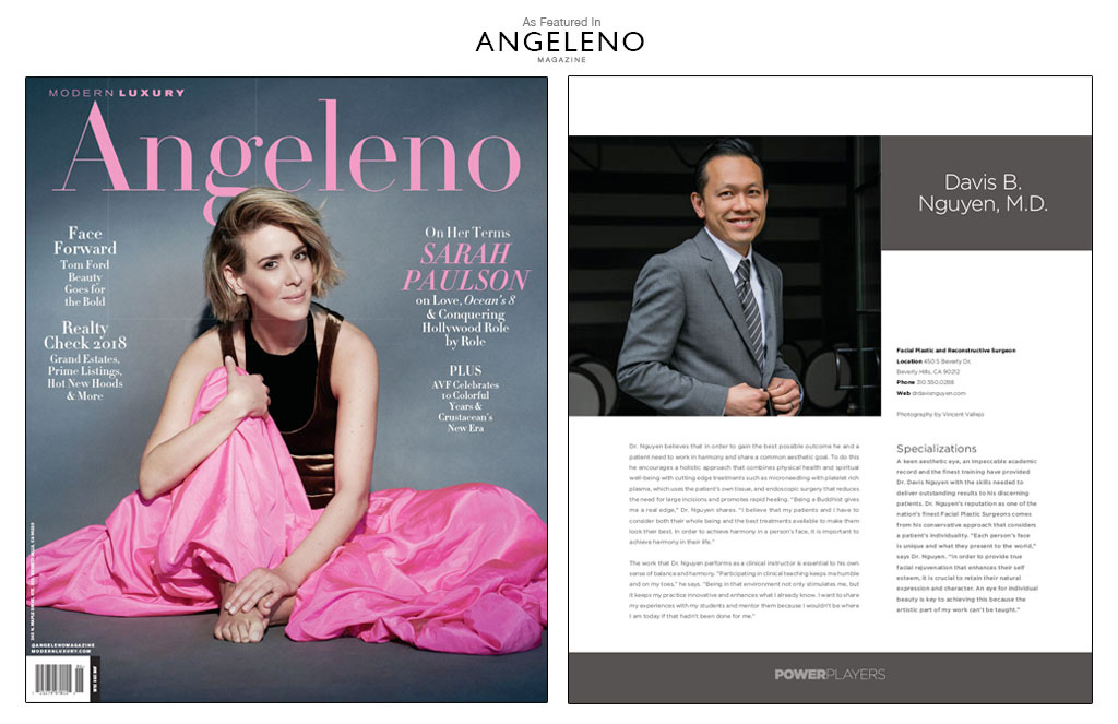 ModernLuxury Angeleno Magazine featuring Davis B. Nguyen, M.D.